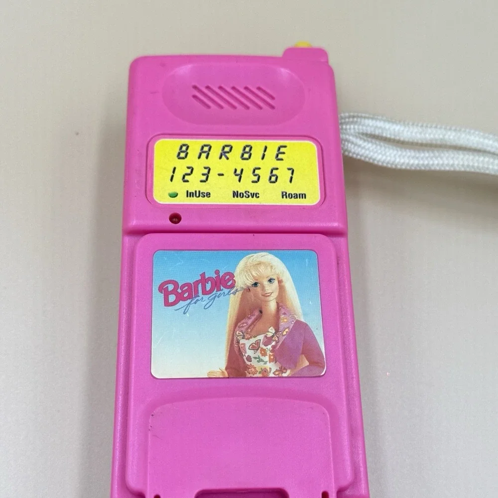 Vintage Barbie Super Talking Pink Cell Phone Flip Phone Untested Toy